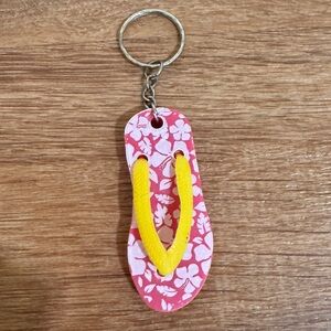 Pink Floral Flip Flop Keychain​​